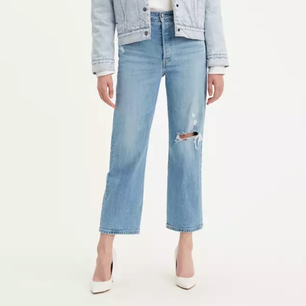 Levi's Ribcage High Waist Straight Leg Ankle Jeans (Tango Fade) - Size 27